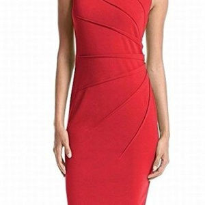 Calvin Klein Sunburst Crepe Sheath Dress